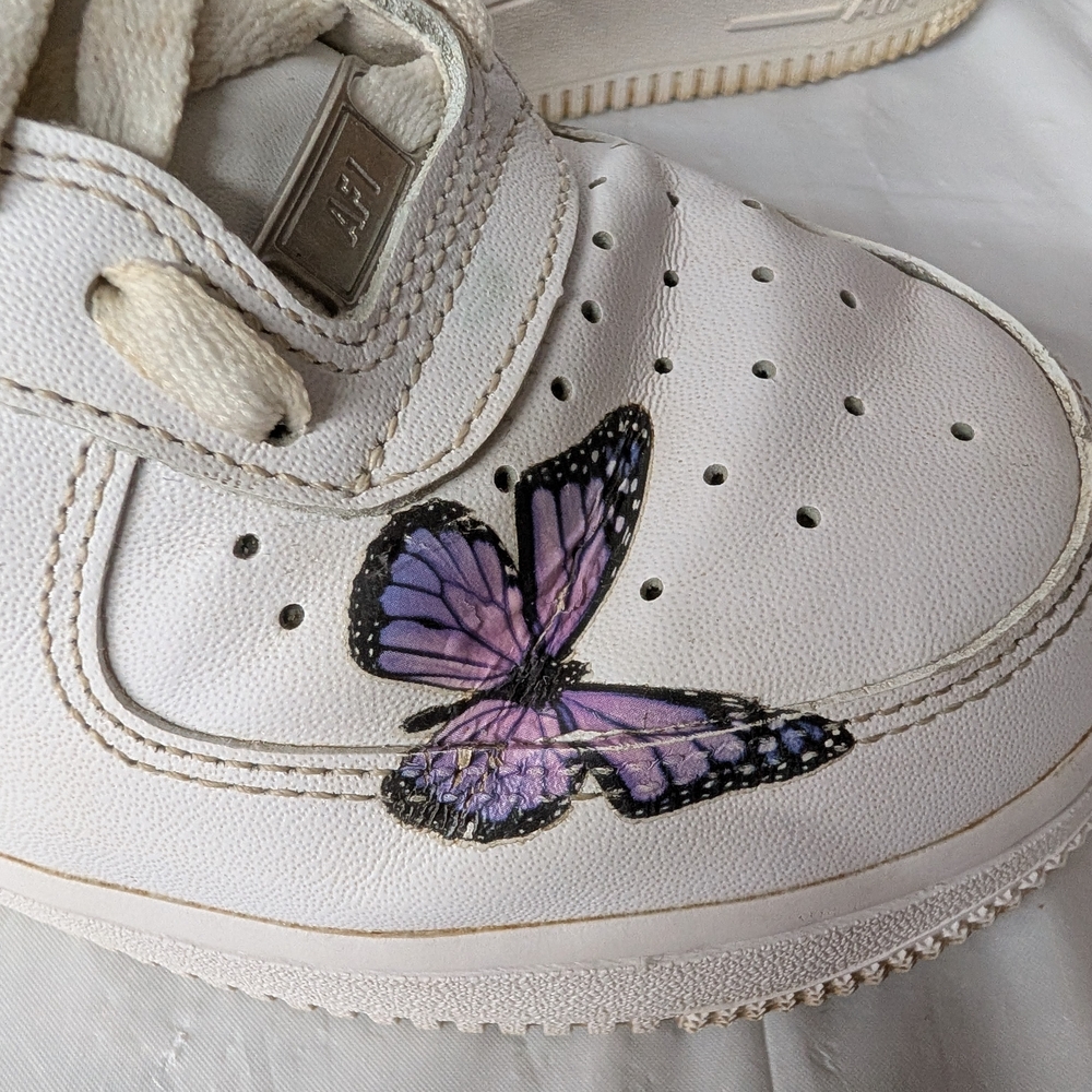 Nike Air Force 1 Low Custom Sneakers Women's Size 8 US Butterflies - Picture 7 of 10